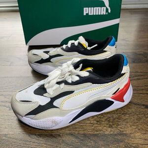 [374499 01] KID'S PUMA RS-X3 WH PS PUMA WHITE PUMA BLACK SNEAKERS RETRO SIZE 2C